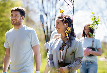 teens planting trees